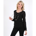 Vocal® Ladies' Long Sleeve Top With Stones