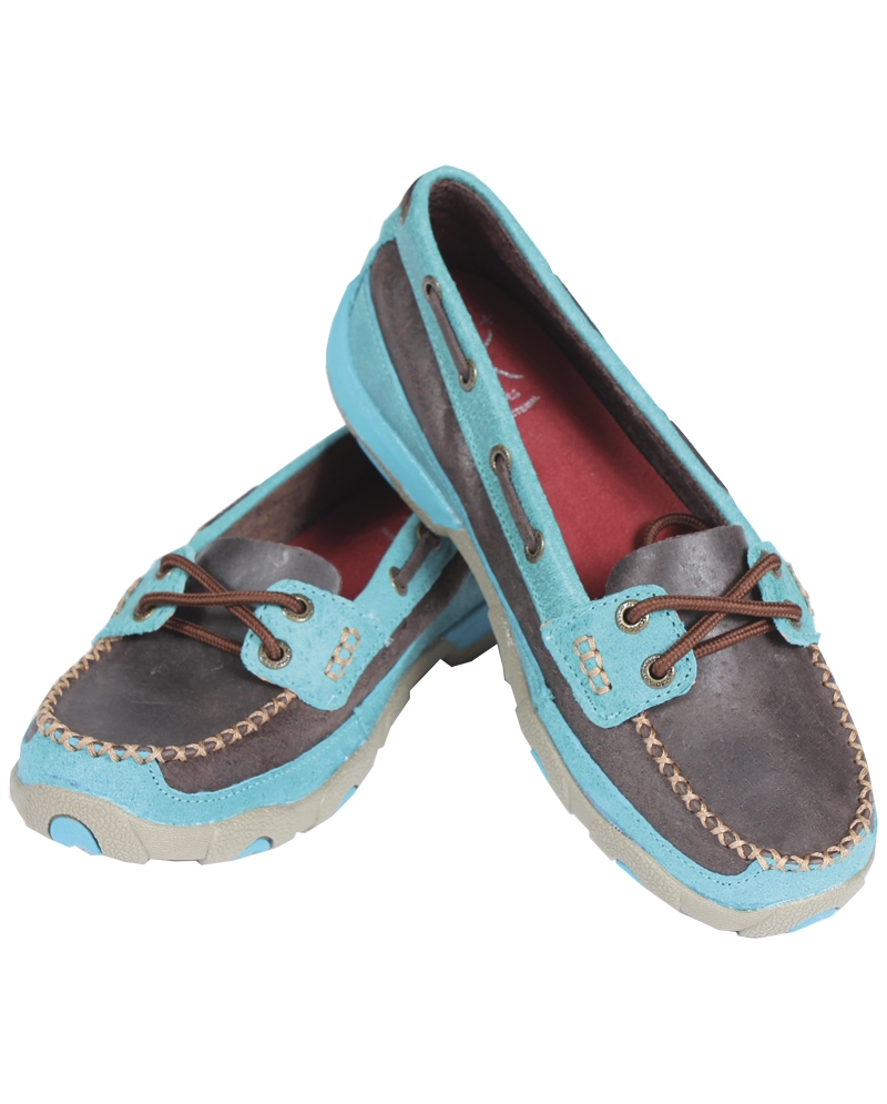 turquoise boat shoes