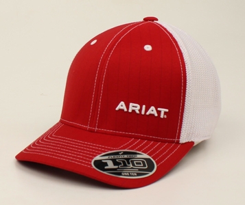 red ariat hat