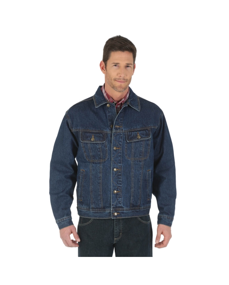 Buy Wrangler Authentics Men's Bonded Fleece Lined Trucker Denim Jacket,  Dark Indigo, Medium at Amazon.in