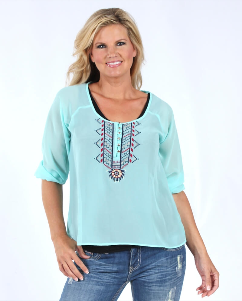 chiffon peasant top