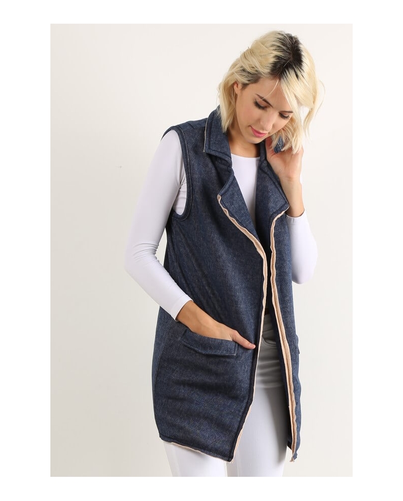 long fleece vest womens