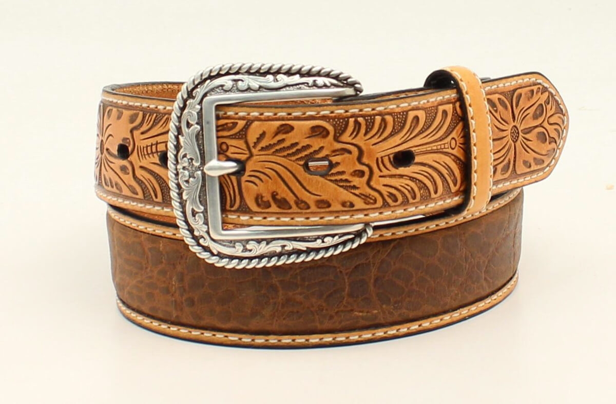 ariat tooled leather belt