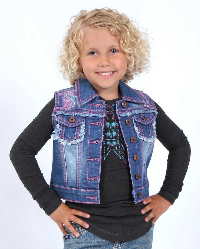 girls denim vest