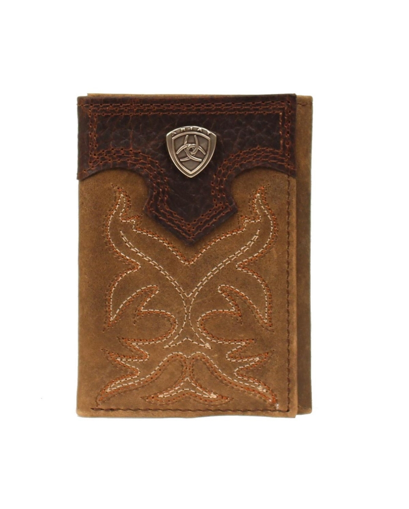 Ariat® Men's Leather TriFold Wallet Fort Brands