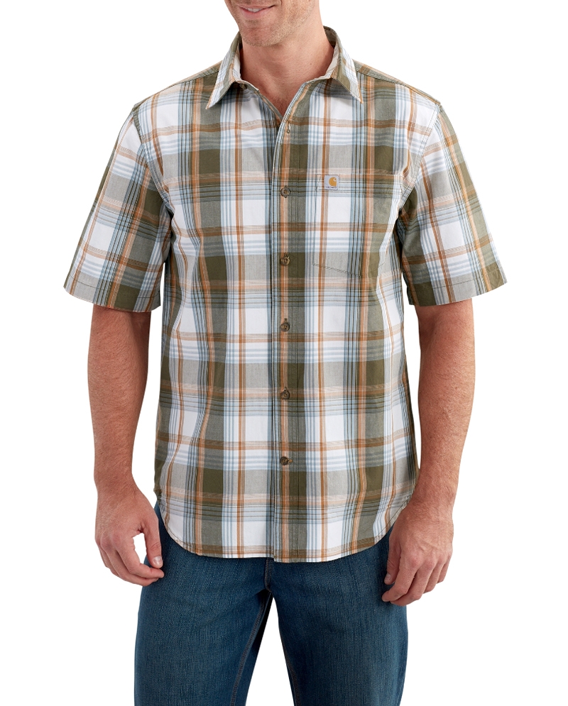 CarharttÂ® Men's Essential Plaid Open Collar Short Sleeve Shirt - Fort Brands