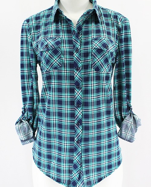 mint plaid shirt