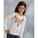 Roper® Girls' Feather Long Sleeve Tee