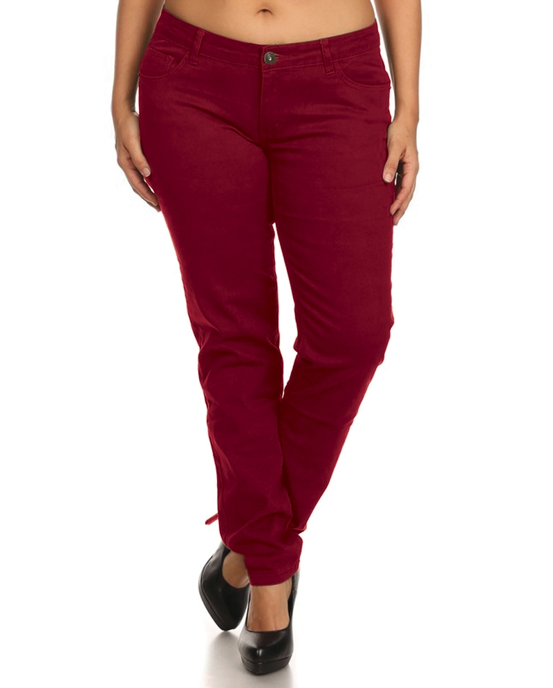 red skinny jeans