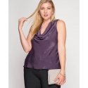 She + Sky® Ladies' Satin Sleeveless Cowl Neck Curvy