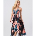 Ladies' Floral Print Halter Maxi