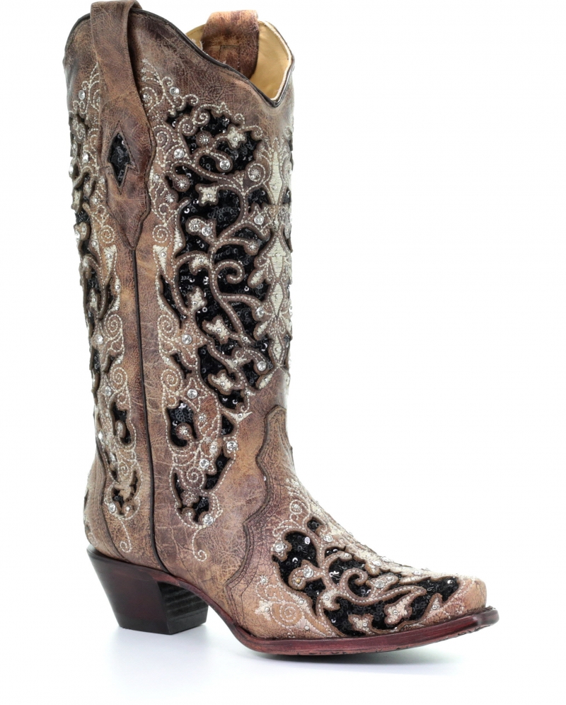 Corral Boots® Ladies' Inlay Flowered 