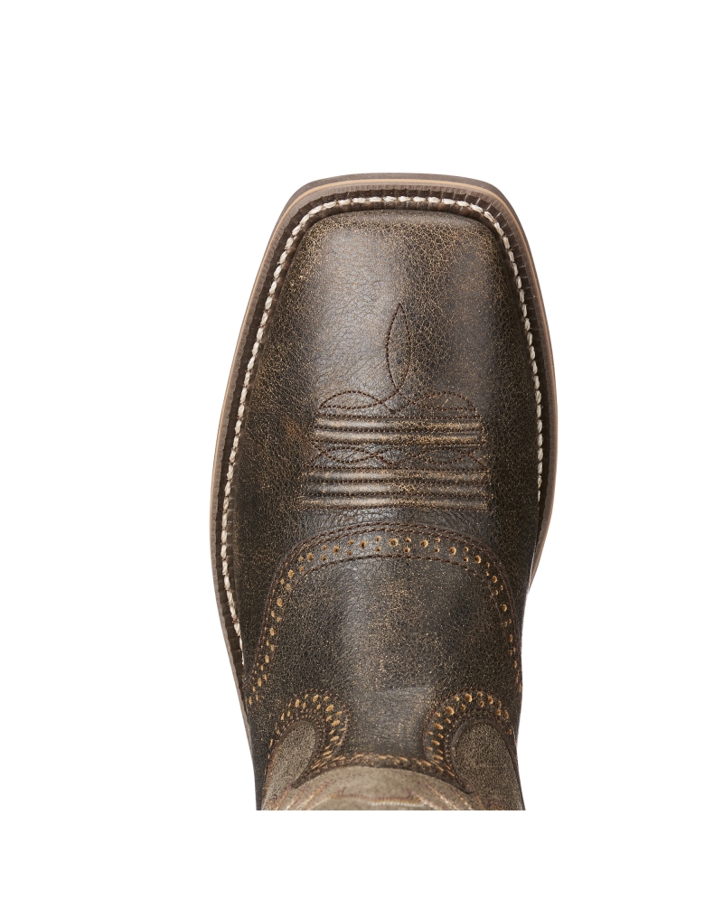 heritage roughstock wide square toe western boot