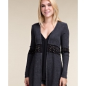 Vocal® Ladies' Black Long Sleeve Cardigan With Stones