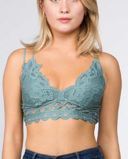 teal bralette