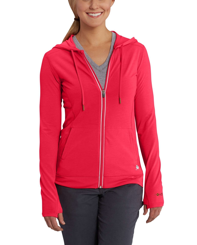 ladies zip front hoodies