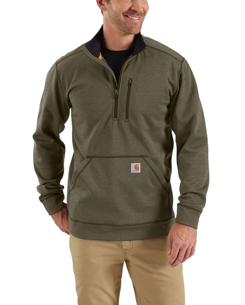 carhartt force extremes mock neck half zip sweatshirt