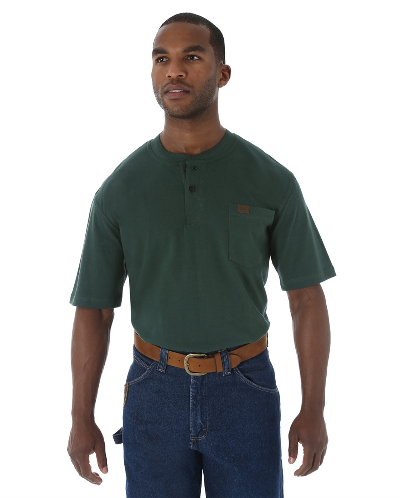 wrangler henley short sleeve