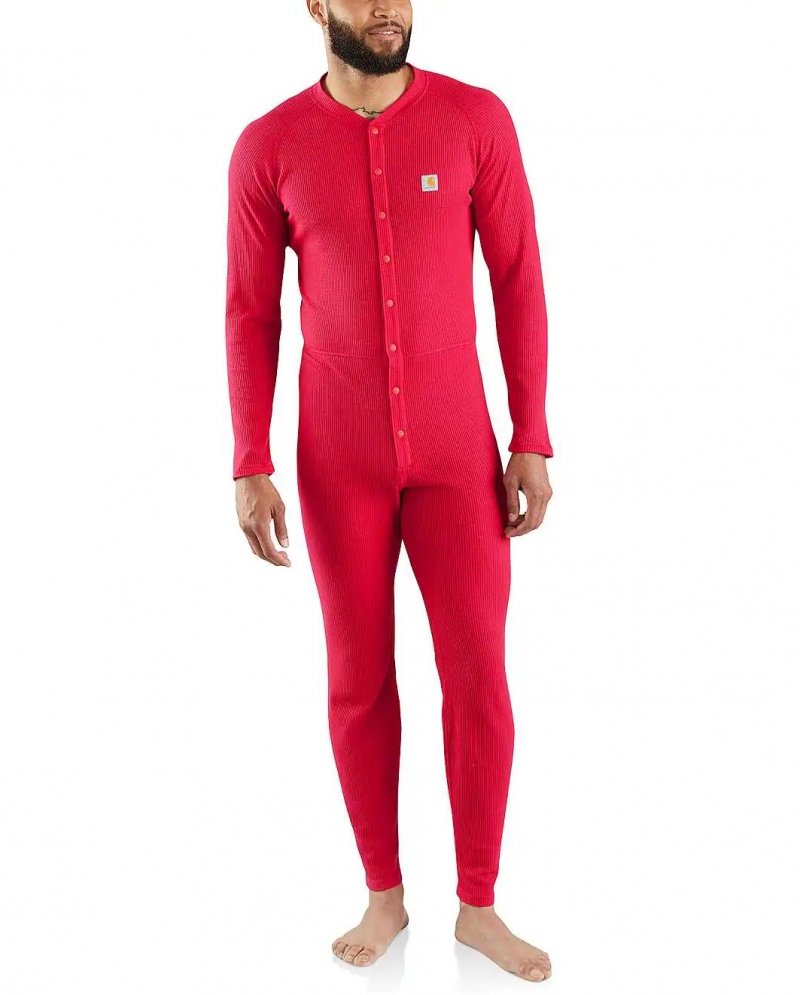 Carhartt Mens Base Force Classic Thermal Base Layer Union Suit, Red, Small  : : Clothing, Shoes & Accessories