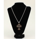 Twister Men's 2 Tone Cross Necklace