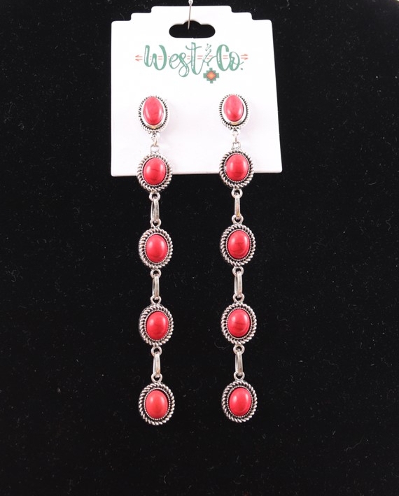 Ladies hot sale red earrings