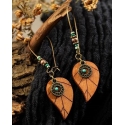 Ladies' Bohemian Bead Vintage Handmade Natural Wooden Earrings