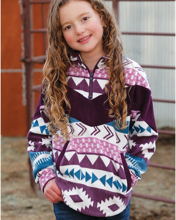 Online Cruel Girl's XXL 1/4 Zip Long Sleeve Aztec Southwestern Fleece Pullover