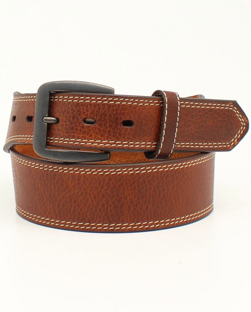3D Belt Company® Men's Double Stitch Brown Belt - Fort Brands