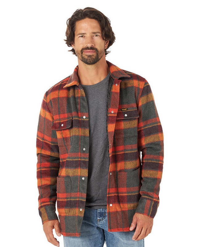 Wrangler orange flannel orders Large tall