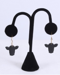 Ladies' Cow Hoop Earrings Black