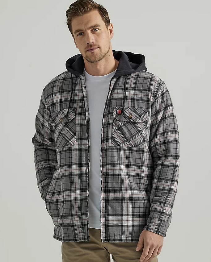 Mens flannel hoodie jacket best sale