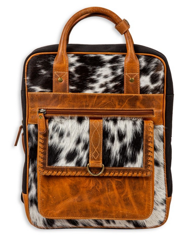 Myra Genuine Leather and Hair high quality On Cowhide Backpack Country Western Southern Bag