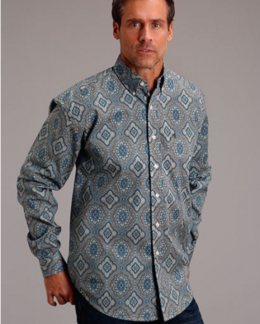 Stetson® Men's LS Button 1 PKT Print - Fort Brands